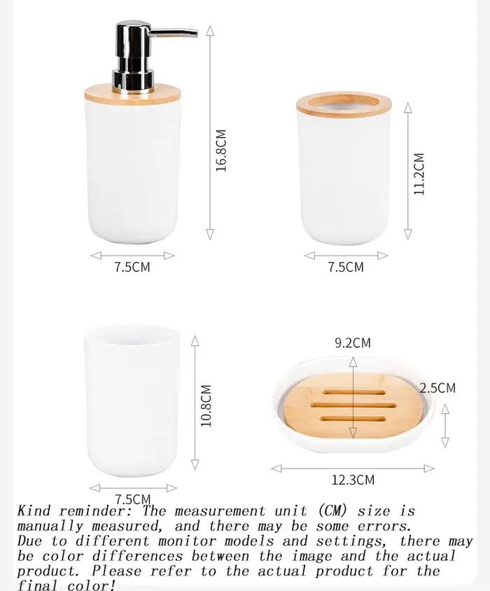 HOBamboo et kit en bois, fournitures de toilette nordiques, ensemble de rangement HOFour Piece, à la mode