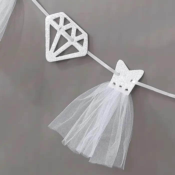 Bannière « Future Mariée », Décoration pour enterrement de vie de jeune fille, Guirlande pour douche nuptiale, Toile de fond pour enterrement de vie de jeune fille, Robe à paillettes et strass, Articl