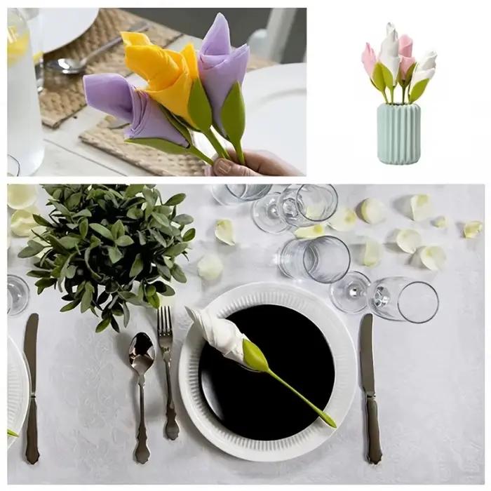 10 porte-serviettes floraux élégants - Convient pour les mariages