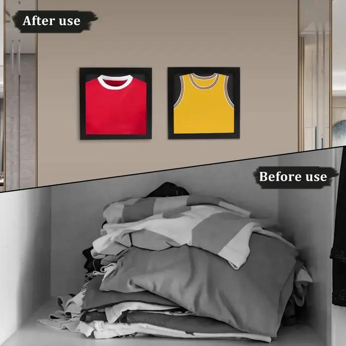 Cadre de présentation mural multifonctionnel pour maillots et objets de collection, boîte de rangement pour t-shirts