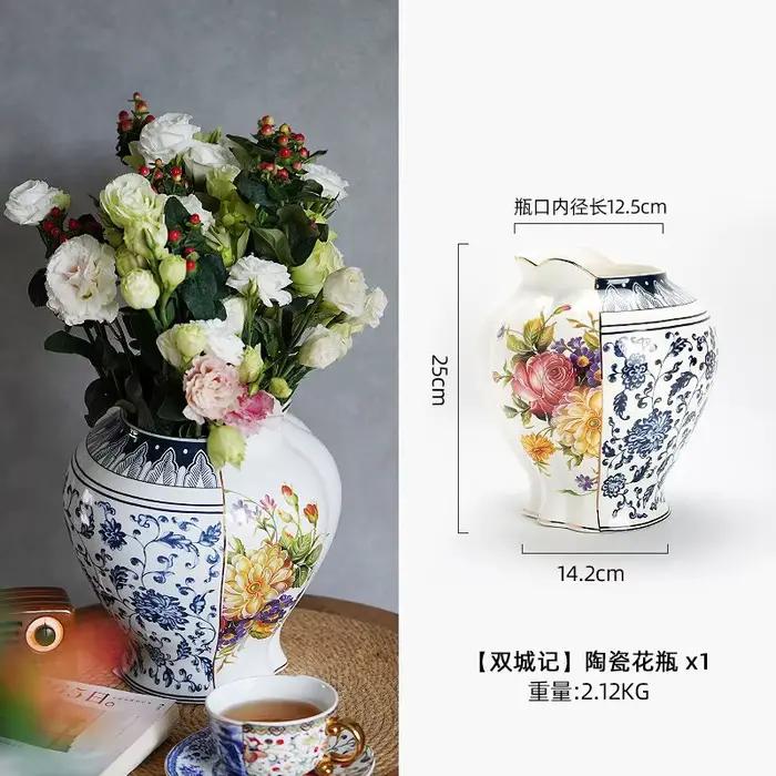 Vase en céramique rétro chinois pour la décoration intérieure