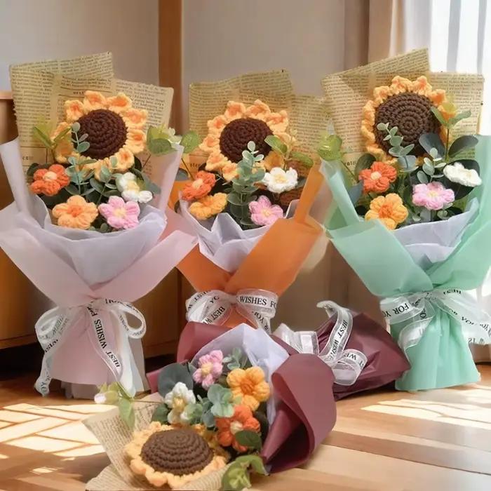 Bouquet de fleurs artificielles au Crochet