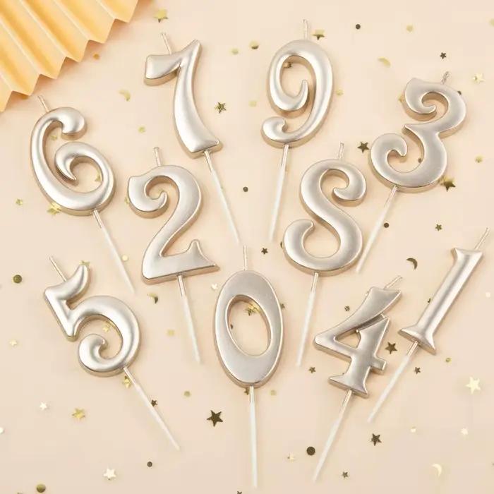 Bougies Chiffres Dorées Champagne pour Anniversaire