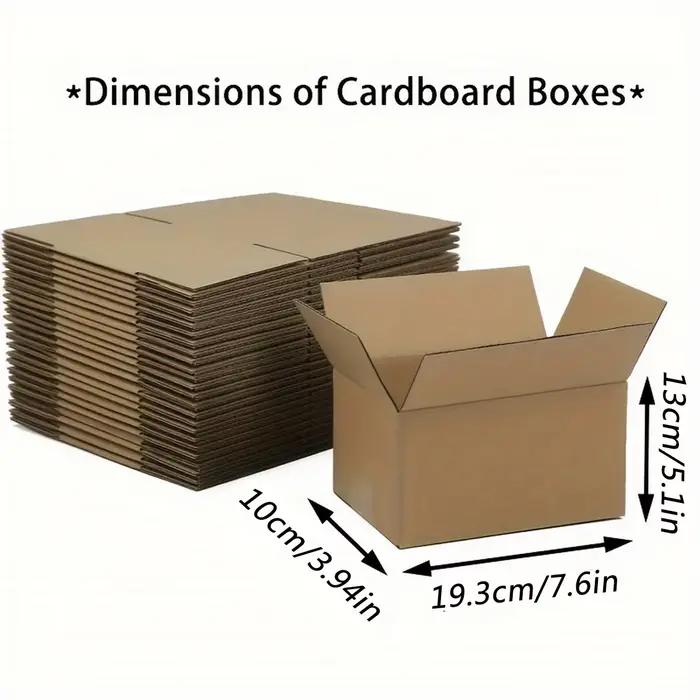 Boîtes d'expédition postales, 7,6x3,94x5,1 pouces, boîte en carton ondulé brun avec couvercles, simple paroi, 32 lb/pouce carré