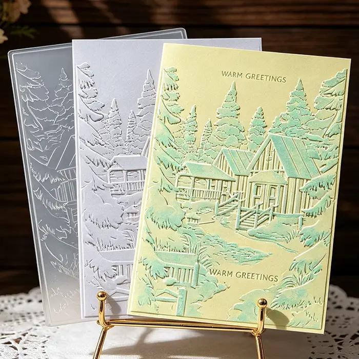 Carte de vœux artisanale en bois de forêt