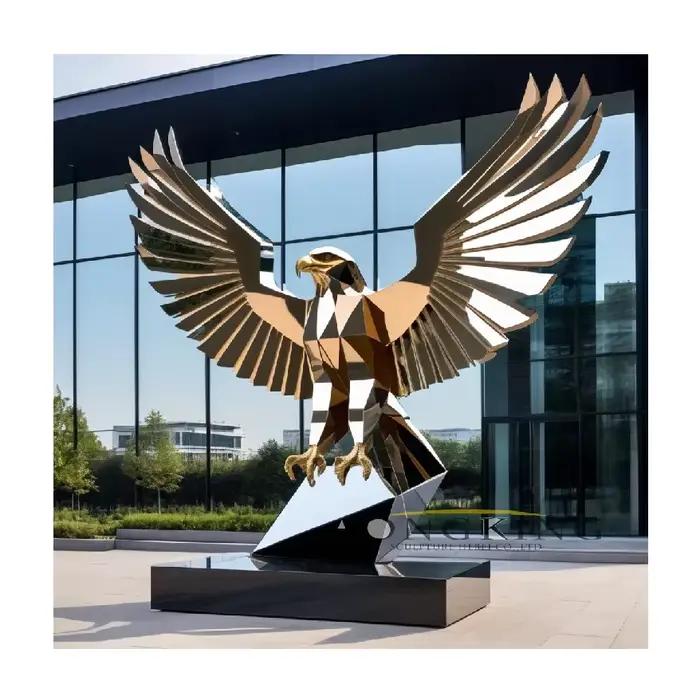 Décoration de maison, grande sculpture d'ailes abstraites en métal