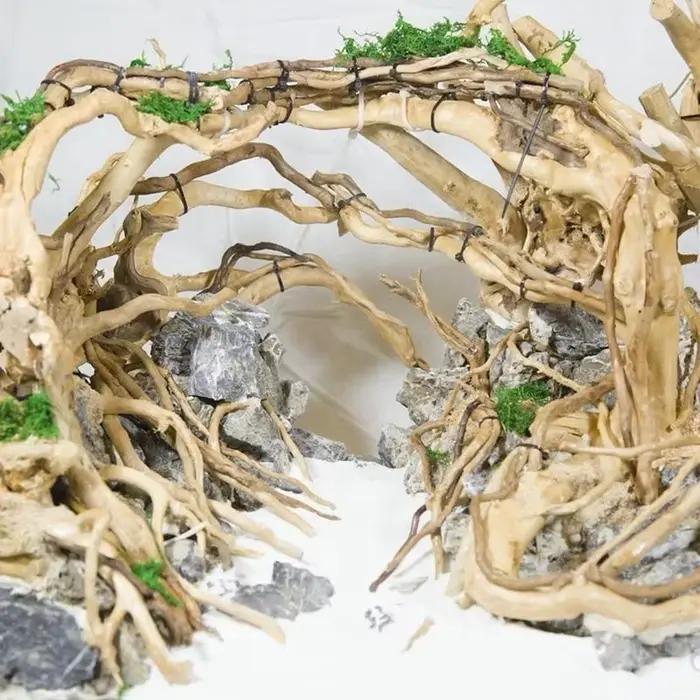 Décoration d'aquarium de coffre d'arbre naturel, 1 pièce, œuvre d'art en bois, ornements d'aménagement paysager, fournitures d'ornement d'aquarium