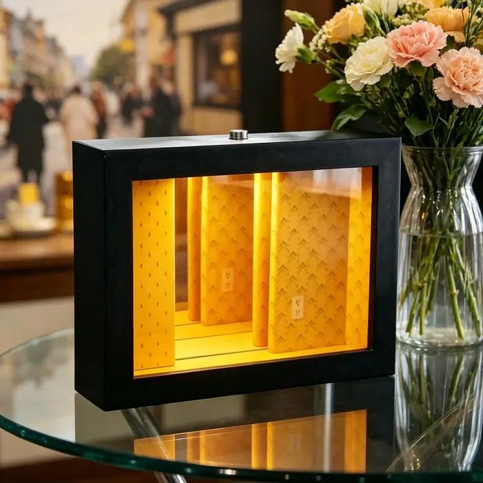 Décoration de bureau : Cadre lumineux avec miroir 3D effet abysse