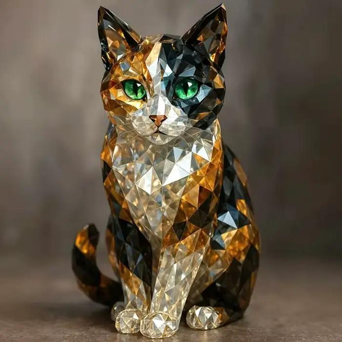 Faux Sculpture d'animal en cristal