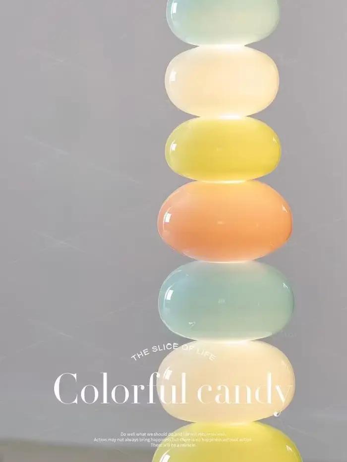 Lampadaire LED Macaron créatif, verre bonbon, lampe de chevet, atmosphère, lampe de bureau, éclairage décoratif pour chambre d'enfant