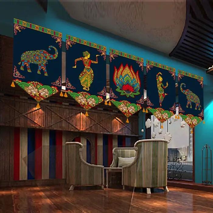 Rideau décoratif de style bouddhiste asiatique
