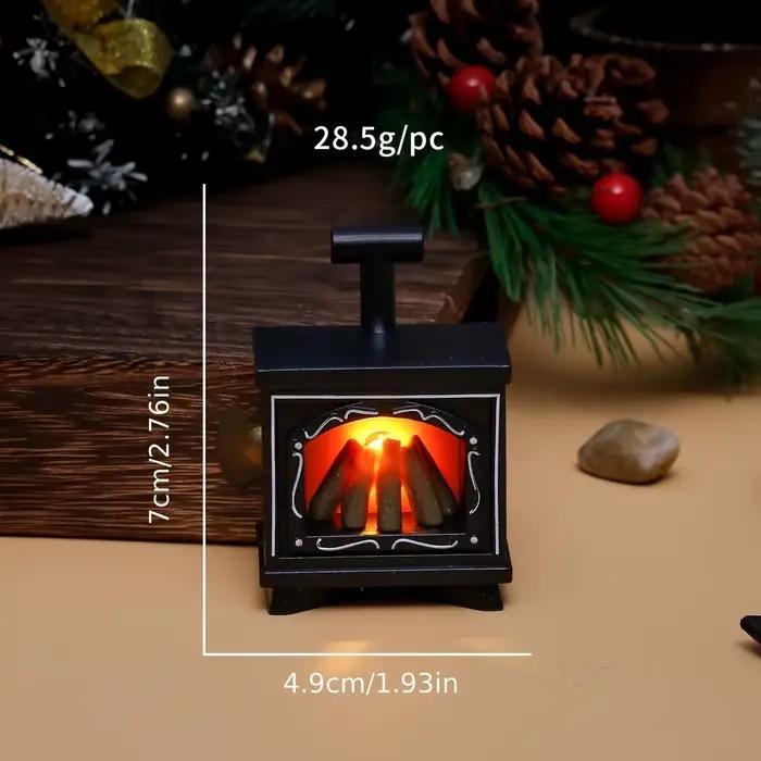Maison de poupée Miniature, poêle lumineux, modèle de meubles de maison, cuisine, scène de vie, jouet de décoration de noël