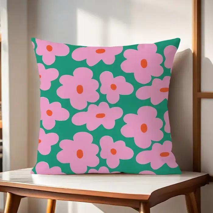 Housse de coussin mignonne en forme de fleur F