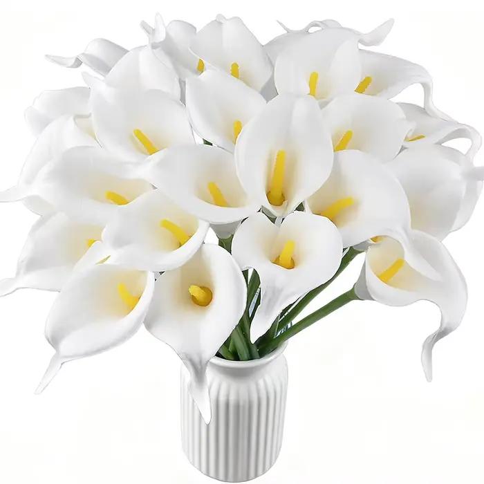 Bouquet de fleurs artificielles, 40cm, fausses fleurs, pour décoration de maison, de jardin, de mariage, de mariée, accessoires de vase, 5/10 pièces