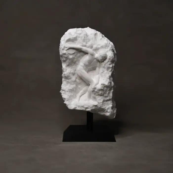 Statue grecque du Discobolos en plâtre, sculpture d'athlète romain, décoration de bureau pour salon, bureau, bibliothèque, esthétique rétro, cadeau artistique