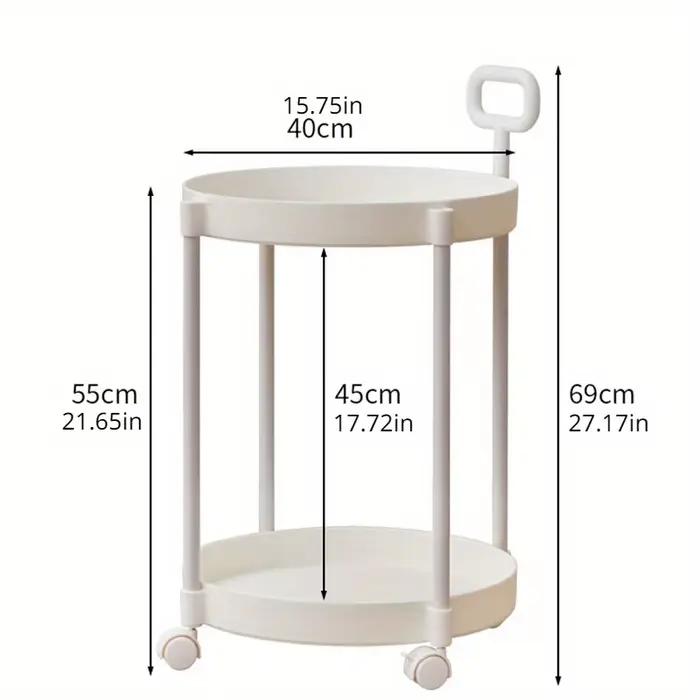 Table d'appoint élégante à 2 niveaux avec roulettes