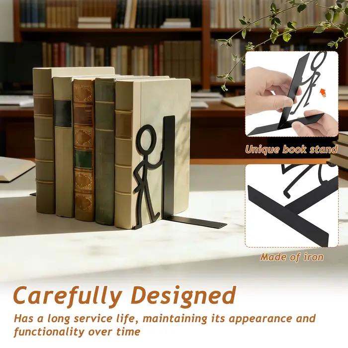 Lot de 2 serre-livres de bureau décoratifs en métal