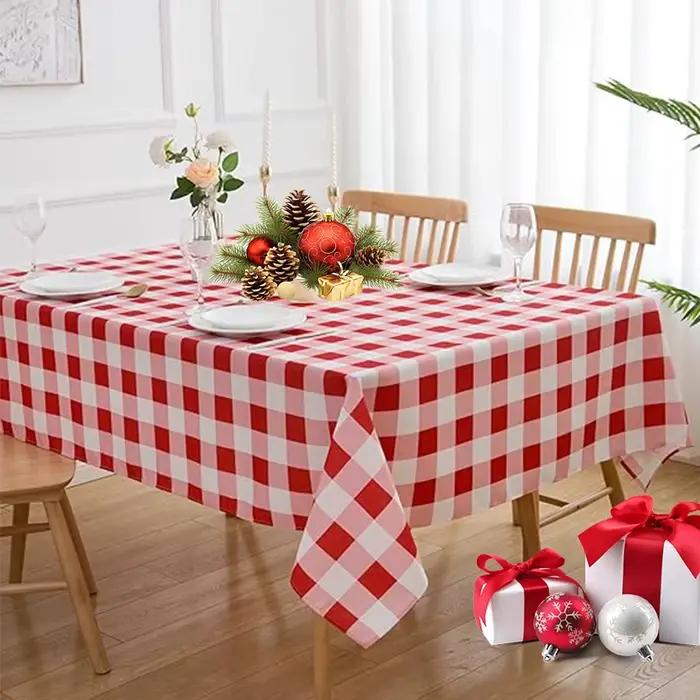 Nappe à carreaux rétro chaude rouge et blanche
