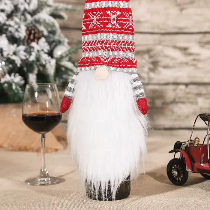 Couverture de bouteille de vin de noël
