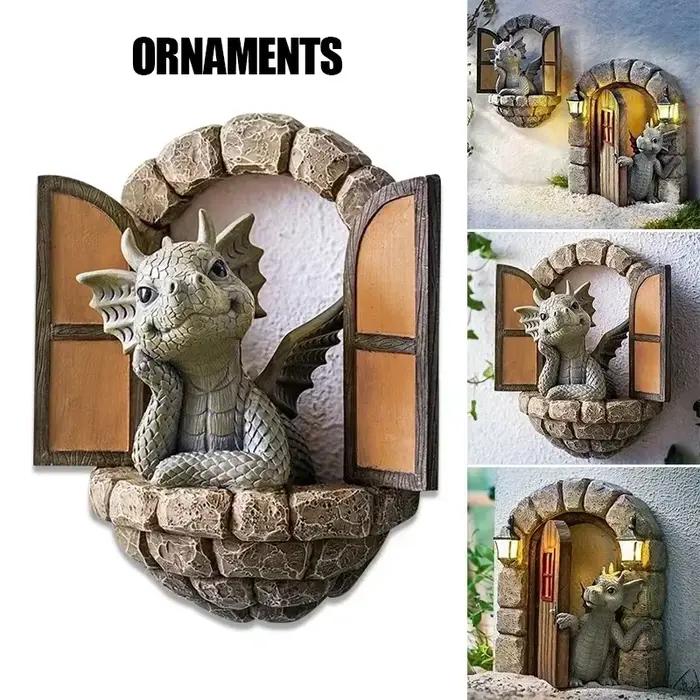 Sculpture de pelouse géante en résine en forme de Dragon