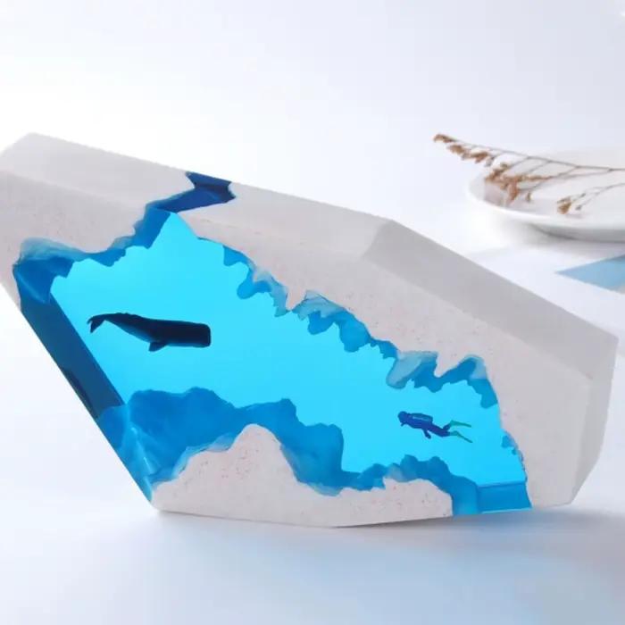 Figurines de plongeur décoratives, modèle en plastique non peint, micro-paysage, figurine de plongeur blanche 3D, décoration de bureau