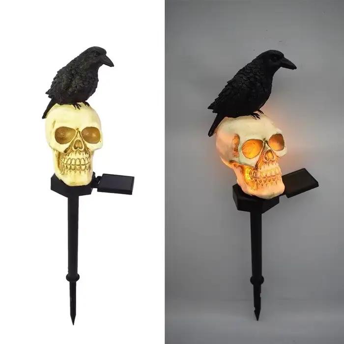 Lumière extérieure d'halloween, squelette fantôme horreur Grimace, décor de fête pour cour, maison, éclairage de vacances, décoration de jardin