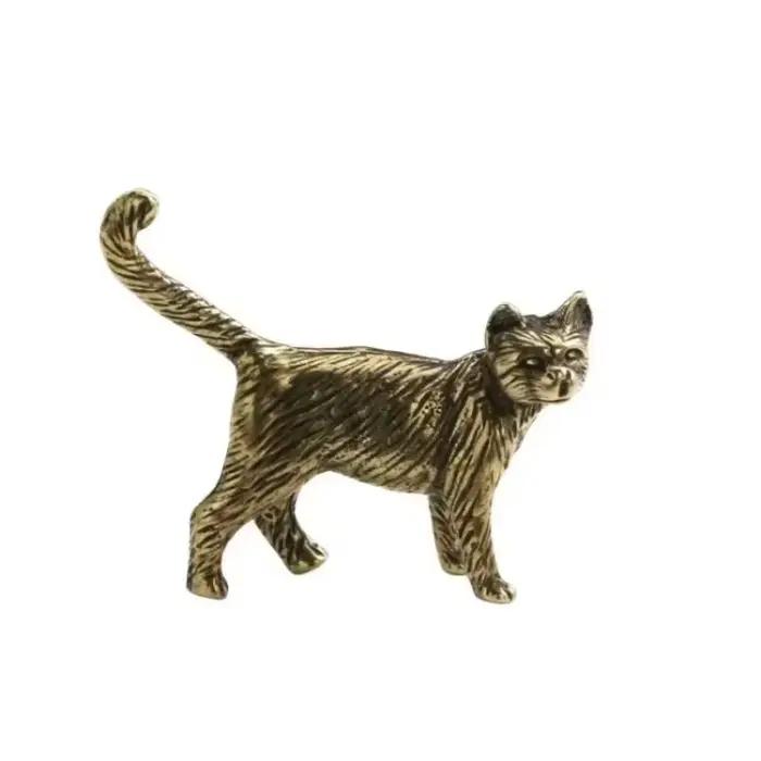 Ornement rétro en laiton pour chat