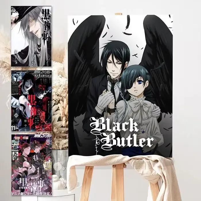 Affiche sans cadre Black Butler Ciel Phantomhive Undertaker impression de dessins animés pour chambre d'adulte occasions spéciales cadeau de vacances