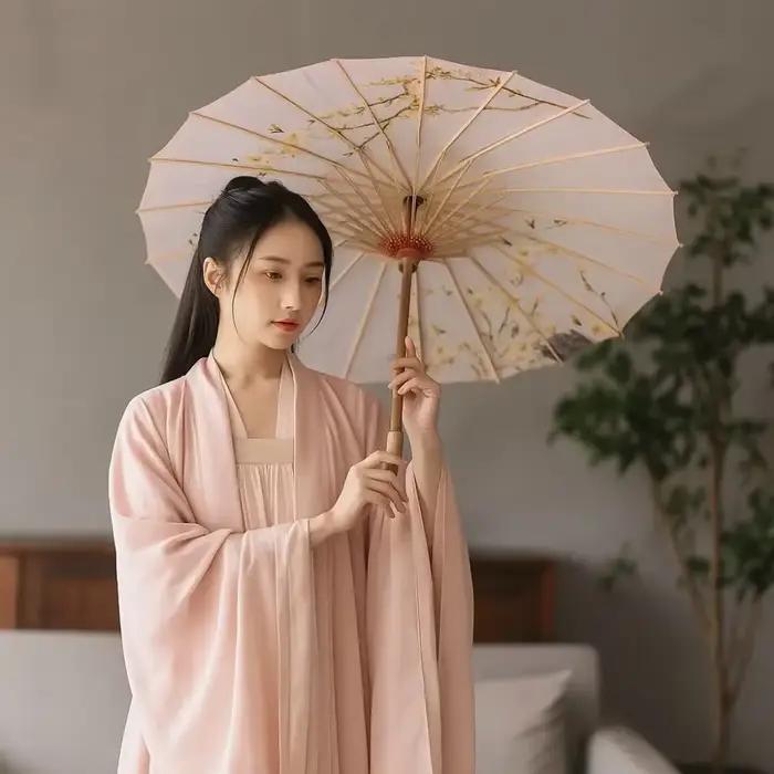 Parapluie en papier huilé de bambou fait main