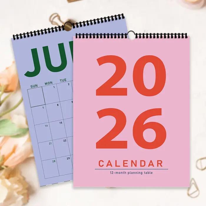 Calendrier mural 2026, Design géométrique abstrait