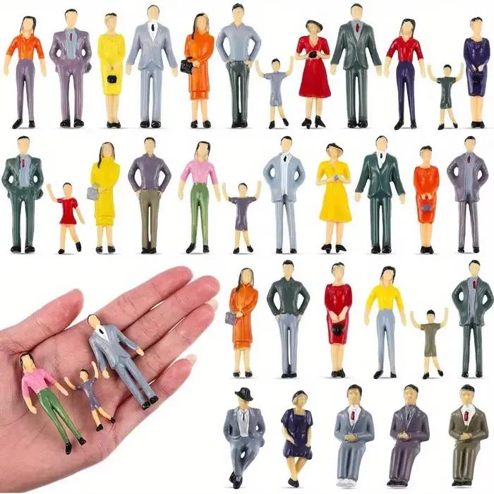 Saint valentin fête d'anniversaire cadeau Train scène échelle modèle personnage bâtiment assis passagers peints poupées à collectionner Figu