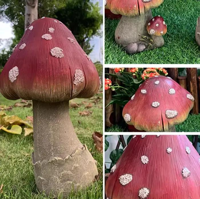 Ornements de paysage en résine de champignon pour jardin, cour d'école maternelle, accessoires extérieurs, décoration ludique et colorée