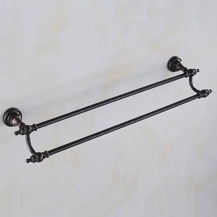 Ensemble d'accessoires ménagers en bronze frotté à l'huile, étagère à serviettes, porte-serviettes, porte-papier hygiénique, ensembles de quincaillerie de bain muraux