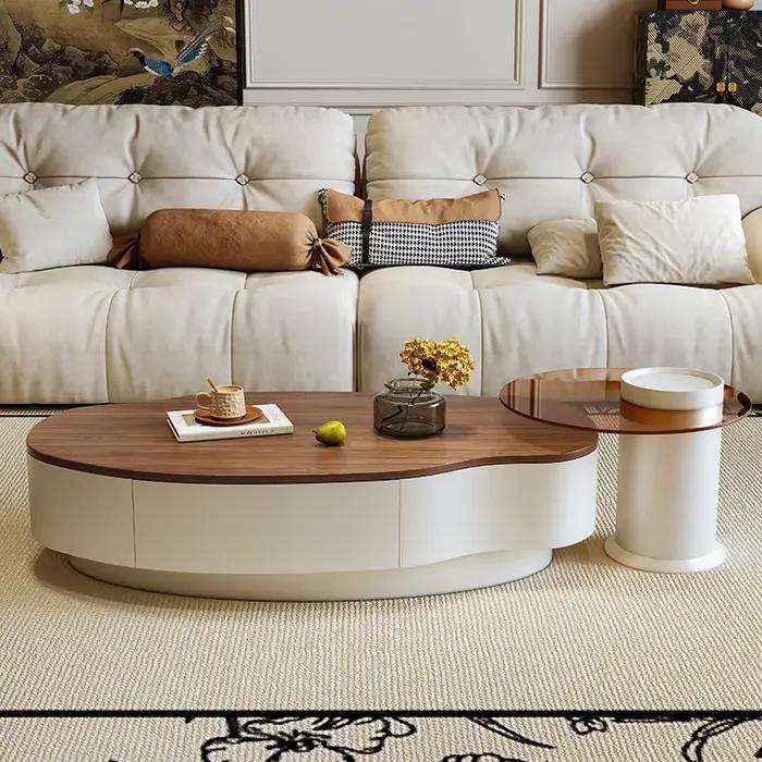 Table Basse minimaliste moderne européenne classique ovale Table Basse tendance Table De beauté élégante Basse De Salon meubles De maison