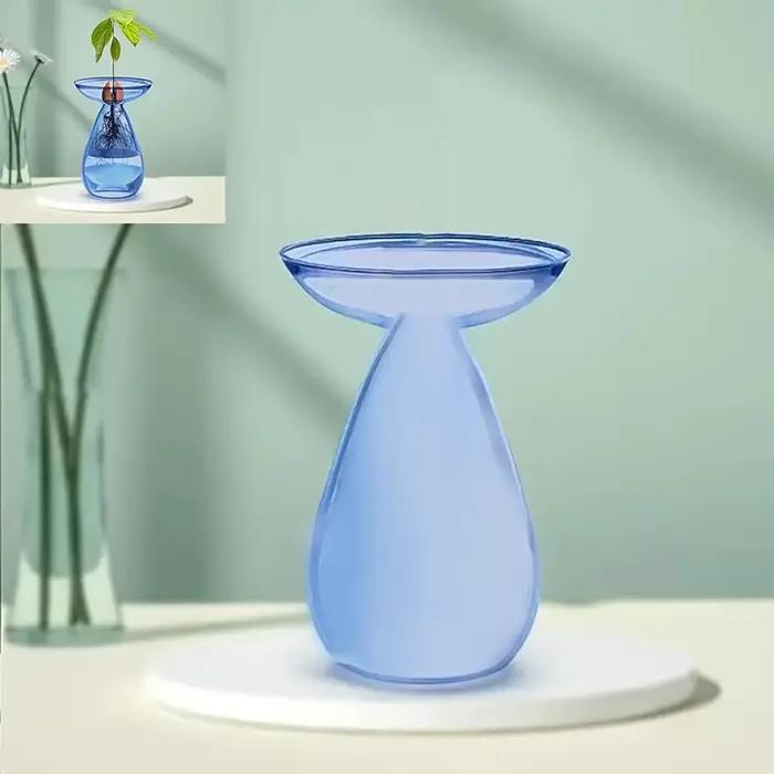 Vase en verre coloré en forme d'avocat - Jardinière hydroponique transparente pour la germination des graines