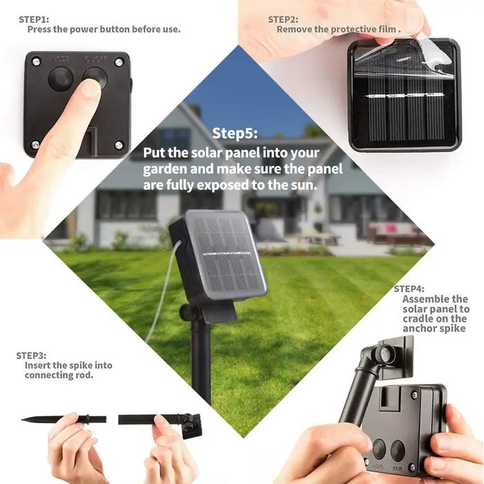 Guirxiété Lumineuse Solaire en Clip pour Décoration Extérieure