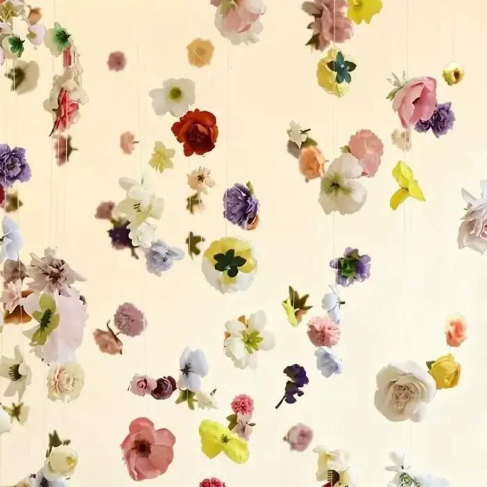 Rideau de fleurs artificielles flottantes romantiques pour décoration intérieure et événements festifs occasions spéciales
