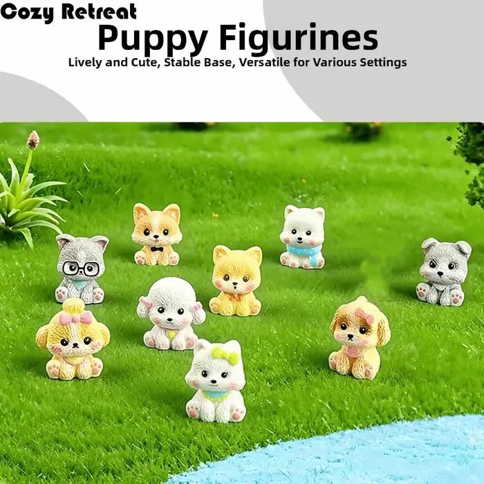 9 figurines amusantes en résine de chiens