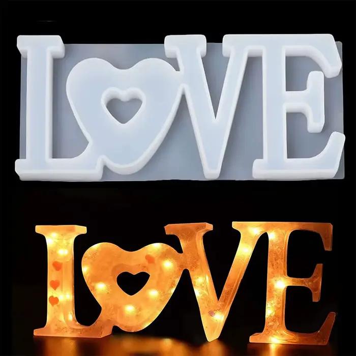 Moule d'ornements décoratifs d'amour romantique pour la saint-valentin, moule artisanal en résine époxy de haute qualité, fabrication de cadeaux faits à la main, moule en Silicone