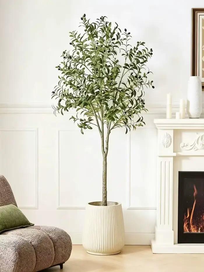 Arbre d'olivier artificiel en résine pour décoration intérieure, branches flexibles, style élégant, occasion spéciale, salon, chambre, entrée, bureau