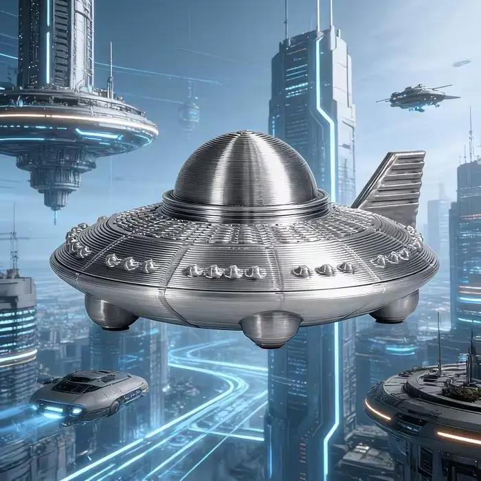 Figurine OVNI imprimée en 3D, ornement cool sur le thème de la science-fiction, décoration de bureau non toxique pour les fans d'astronomie