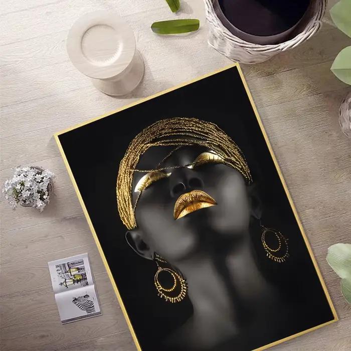 Peinture sur toile de fond d'art mural de femme africaine