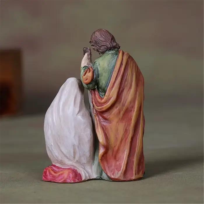 Statue scène nativité sacrée en résine
