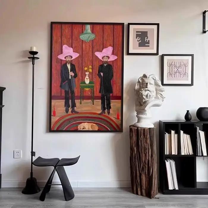 Peinture sur toile rétro française sans cadre pour décoration de couloirs de restaurant et cadeau de vacances occasions spéciales