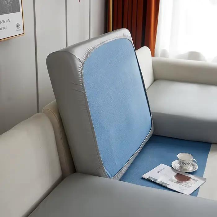 Housse de Coussin de Siège de Canapé Imperméable pour Salon Cuir PU Anti-salissure Résistant à l'huile Anti-rayures
