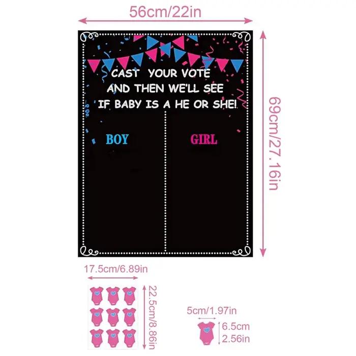 1 Ensemble de décorations et fournitures de fête pour révélation du sexe (garçon ou fille), jeux pour la vote, cadeaux pour la fête prénatale et la famille