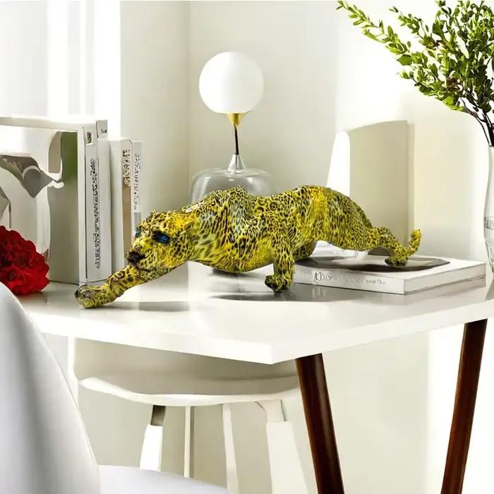 Statue de guépard, Sculpture léopard en résine