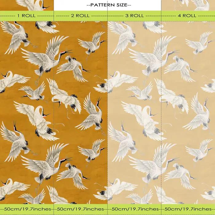 Autocollants muraux d'oiseaux grue Chinoiserie