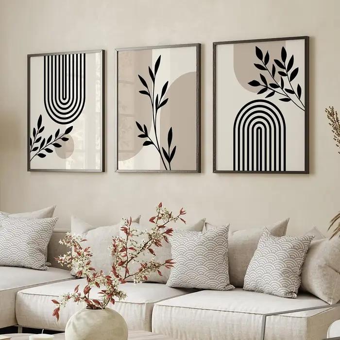 3 affiches botaniques en toile