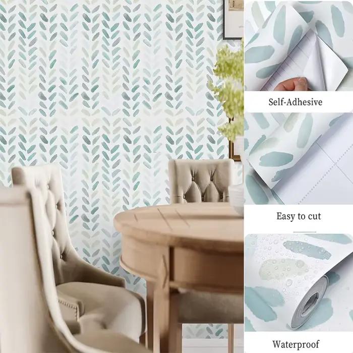 Papier peint KALYNN motif feuille style classique résistant à l'humidité pour décoration intérieure chambre salon cuisine chambre d'enfants